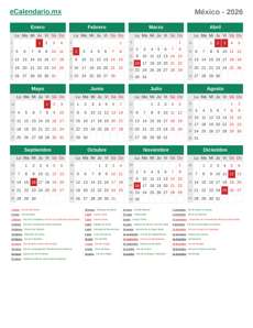 Calendario 2026
