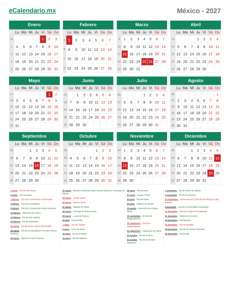 Calendario 2027