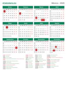 Calendario 2029
