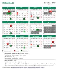 Vacaciones escolares 2026